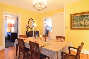 The spacious dining room